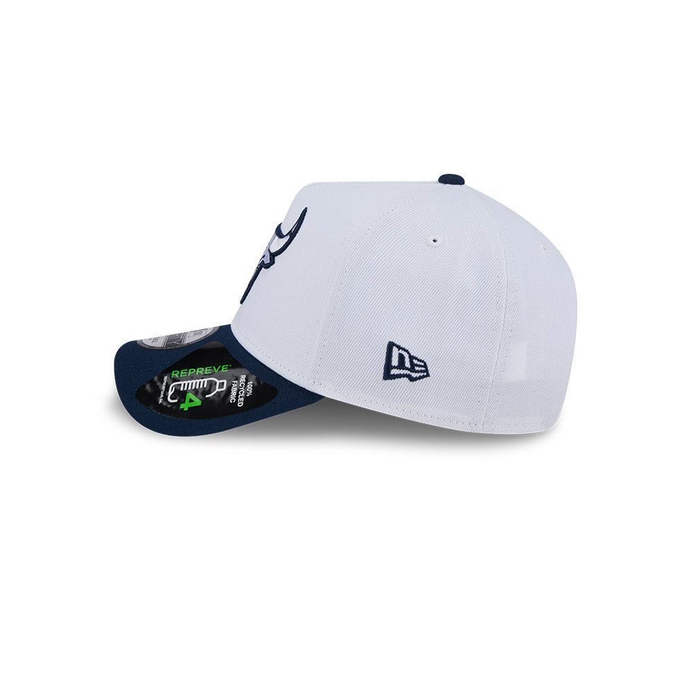Chicago Bulls Hat - 2-Tone Oceanside Blue Repreve 9Forty A-Frame NBA Snapback Cap - New Era